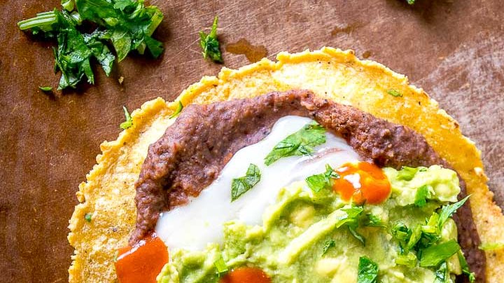 Black Bean and Guacamole Tostada HipLatina