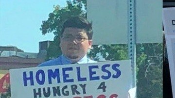 homeless resume guy job