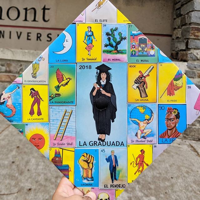 Decorated graduation caps denote pride in family, education in El Paso