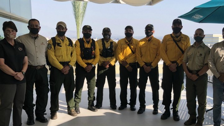 Firefighters from Mexico arriving in California