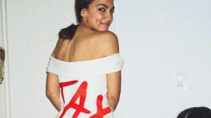 AOC Met Gala Tax Dress