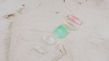 crystals on the beach