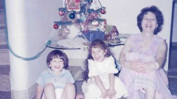 Maria Lavandera, during Christmas with her family as a child.